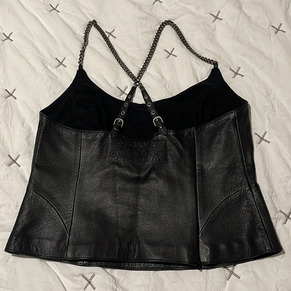 Harley-Davidson Black Leather Tank Top - Picture 2 of 7